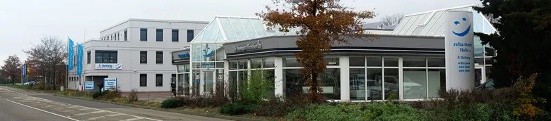 Firmengebäude von reha team Halle in der Rosenfelder Straße